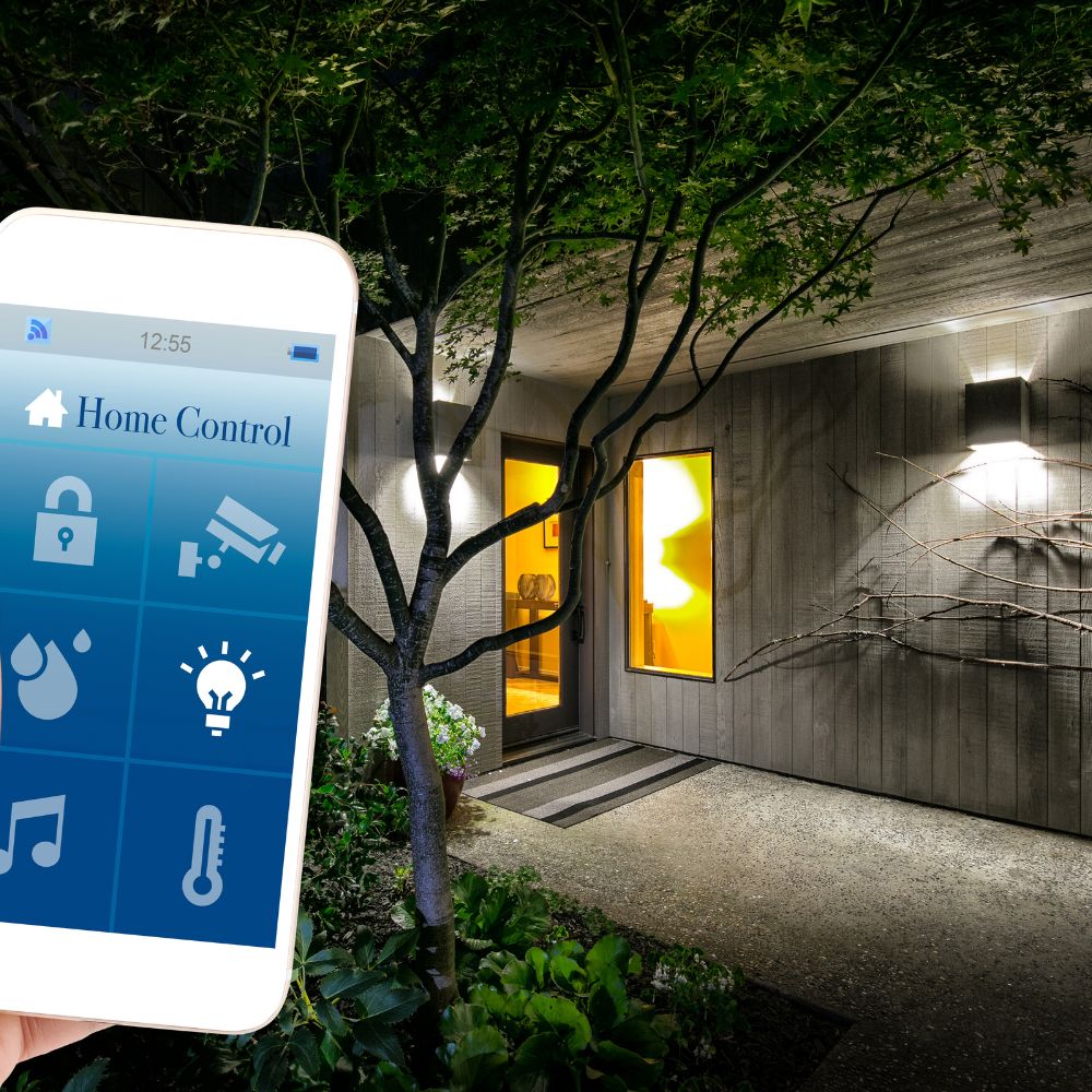 La fotografía muestra la integracion de sistemas de seguridad y confort de una casa. Un ejemplo de equipos que ofrece este tipo de despliegue técnologico puede tener funciones como Monitor Touch IP / WiFi / ANDROID 10.1" / Integración con Videoporteros IP, CCTV, Panel de Alarma AXPRO y Biométricos de Acceso / Vídeo en Vivo / PoE Estándar / Apertura Remota.