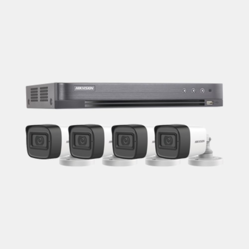 El kit de camaras de vigilancia es algo fácil de encontrar en el mercado y cómodo de instalar. Este kit de 4 camaras de vigilancia se puede encontrar con la siguiente descripción: (MICRÓFONO INTEGRADO) KIT TURBOHD 5 Megapixel / DVR 4 Canales / 4 Cámaras Bala con Micrófono Integrado (exterior 2.8 mm) / Fuente de Poder / Accesorios de Instalación